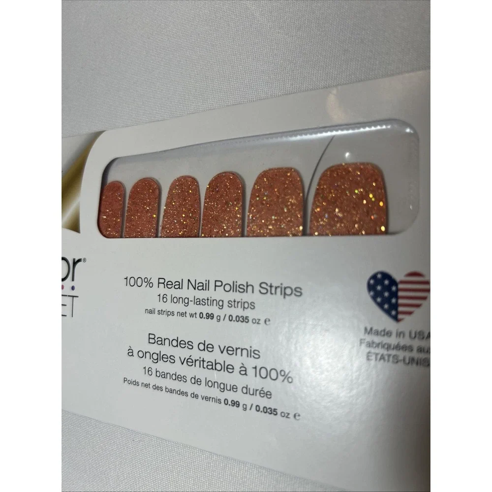 Color Street Nail Polish Strips Seattle Royale Copper Gold Glitter Retired Read